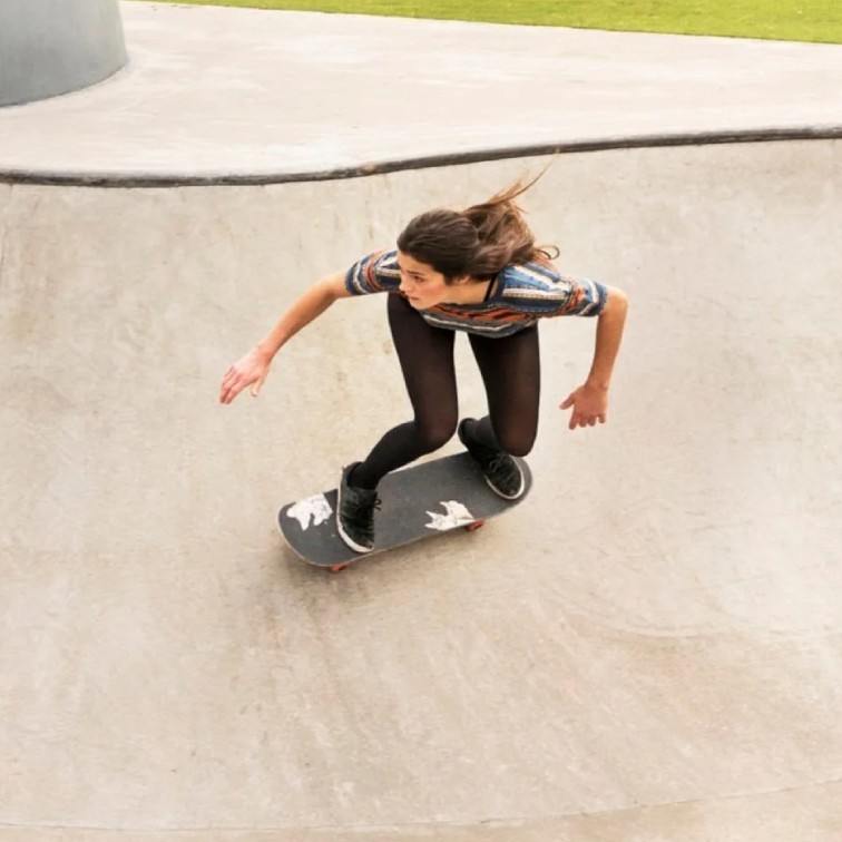 Skateboarding half pipe
